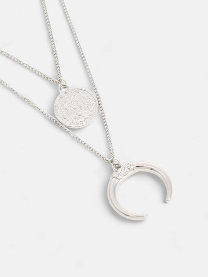 The Cosmo Multi-Layer Necklace - Metallic Silver-SOHINC6051