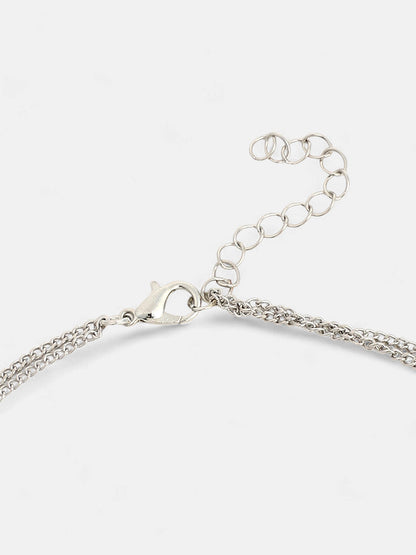 The Cosmo Multi-Layer Necklace - Metallic Silver-SOHINC6051