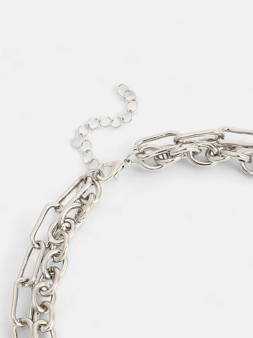 The Coin Chainlink Multi-Layer Necklace - Metallic Silver-SOHINC6052