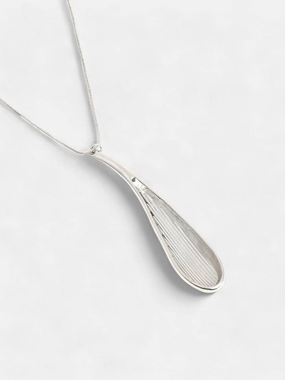 The Drip Pendant Necklace - Metallic Silver-SOHINC6057