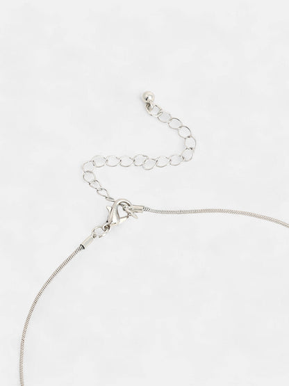 The Drip Pendant Necklace - Metallic Silver-SOHINC6057