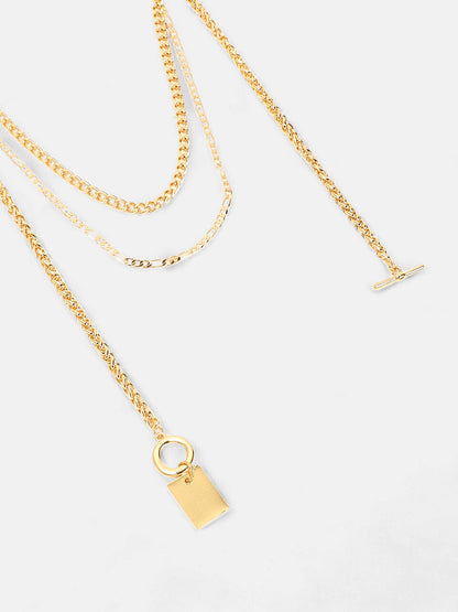 The Interlock Charm Multi-Layer Necklace - California Gold-SOHINC6062