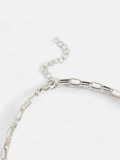 The Sailor's Multi-Layer Necklace - Metallic Silver-SOHINC6063