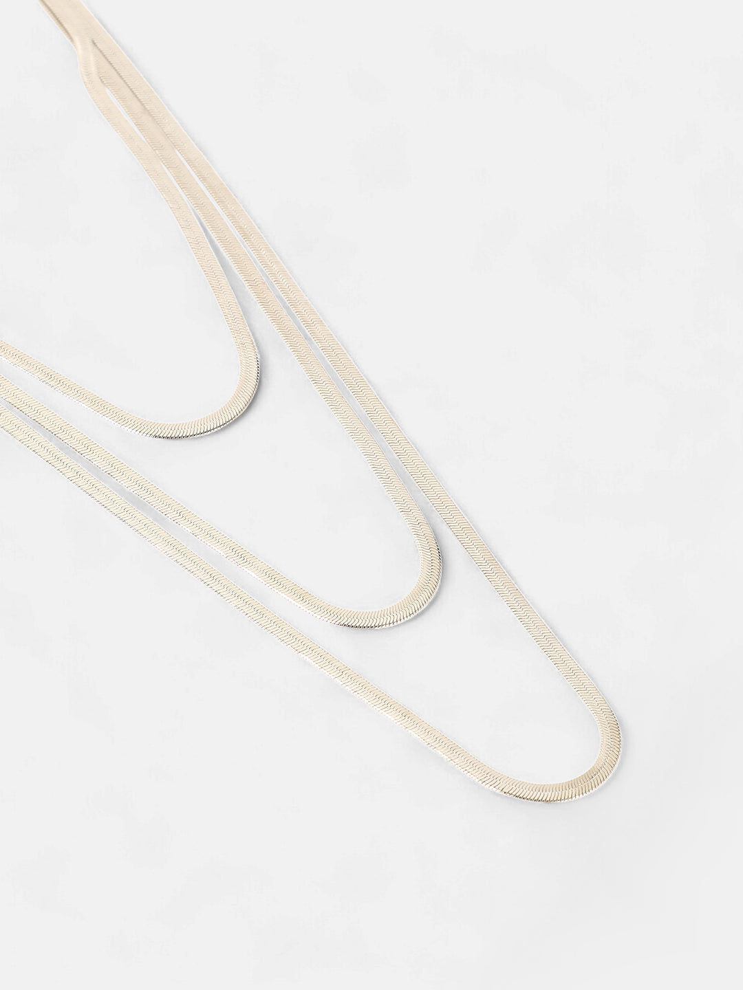 The Snakechain Multi-Layer Necklace - Metallic Silver-SOHINC6065