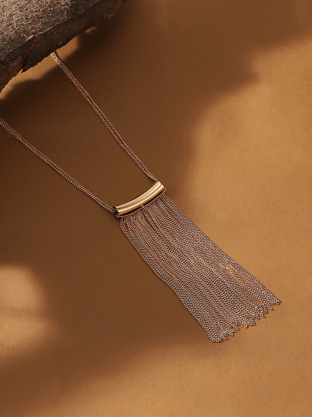 The Hanging Chain Bar Lariat Necklace - California Gold-SOHINC6069