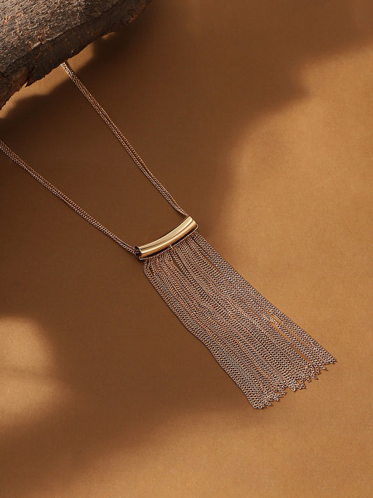 The Hanging Chain Bar Lariat Necklace - California Gold-SOHINC6069