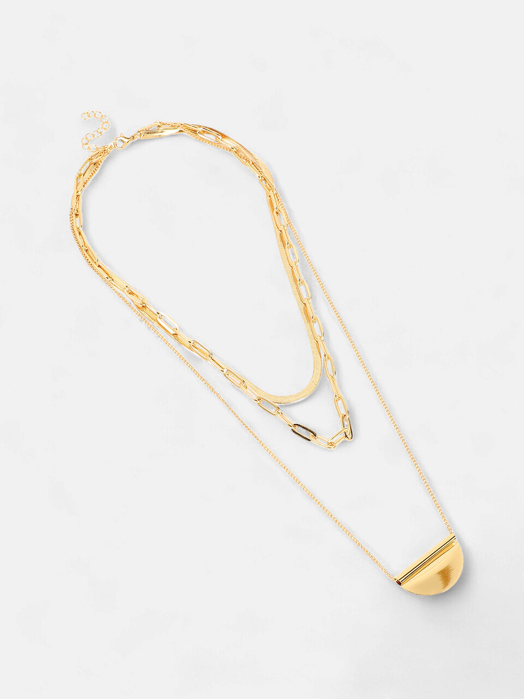 The Curve Chainlink Multi-Layer Necklace - California Gold-SOHINC6070