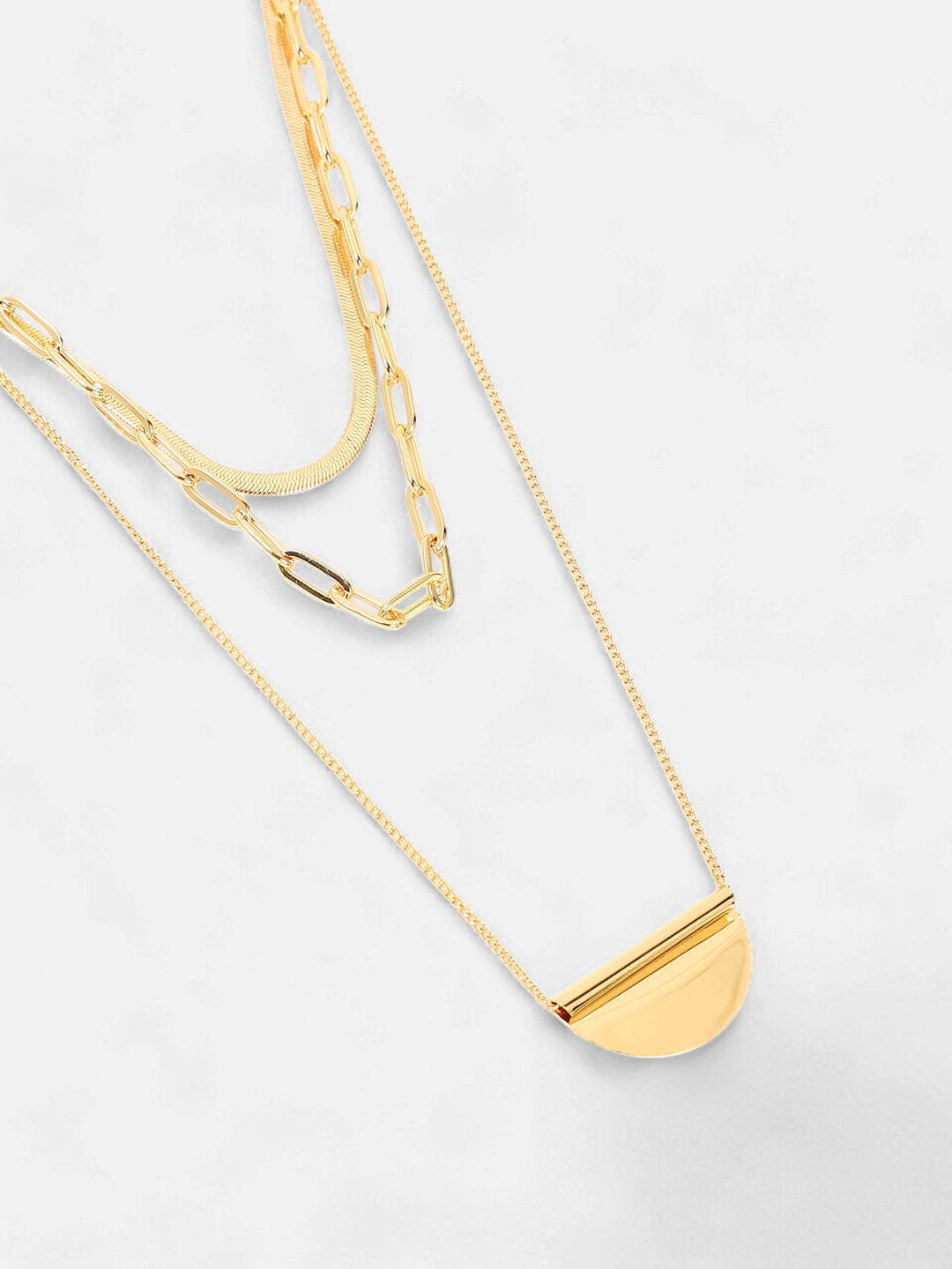 The Curve Chainlink Multi-Layer Necklace - California Gold-SOHINC6070