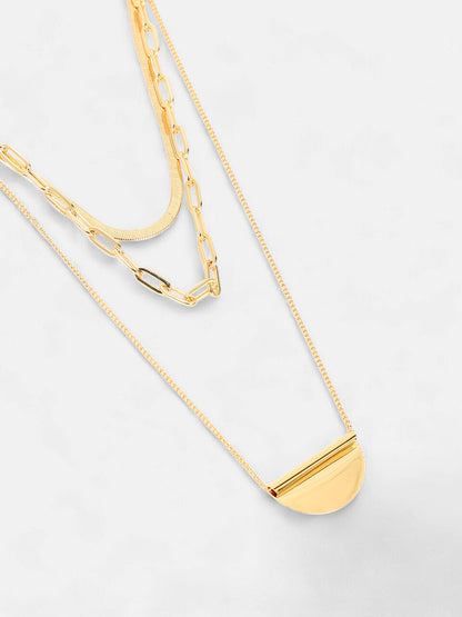 The Curve Chainlink Multi-Layer Necklace - California Gold-SOHINC6070