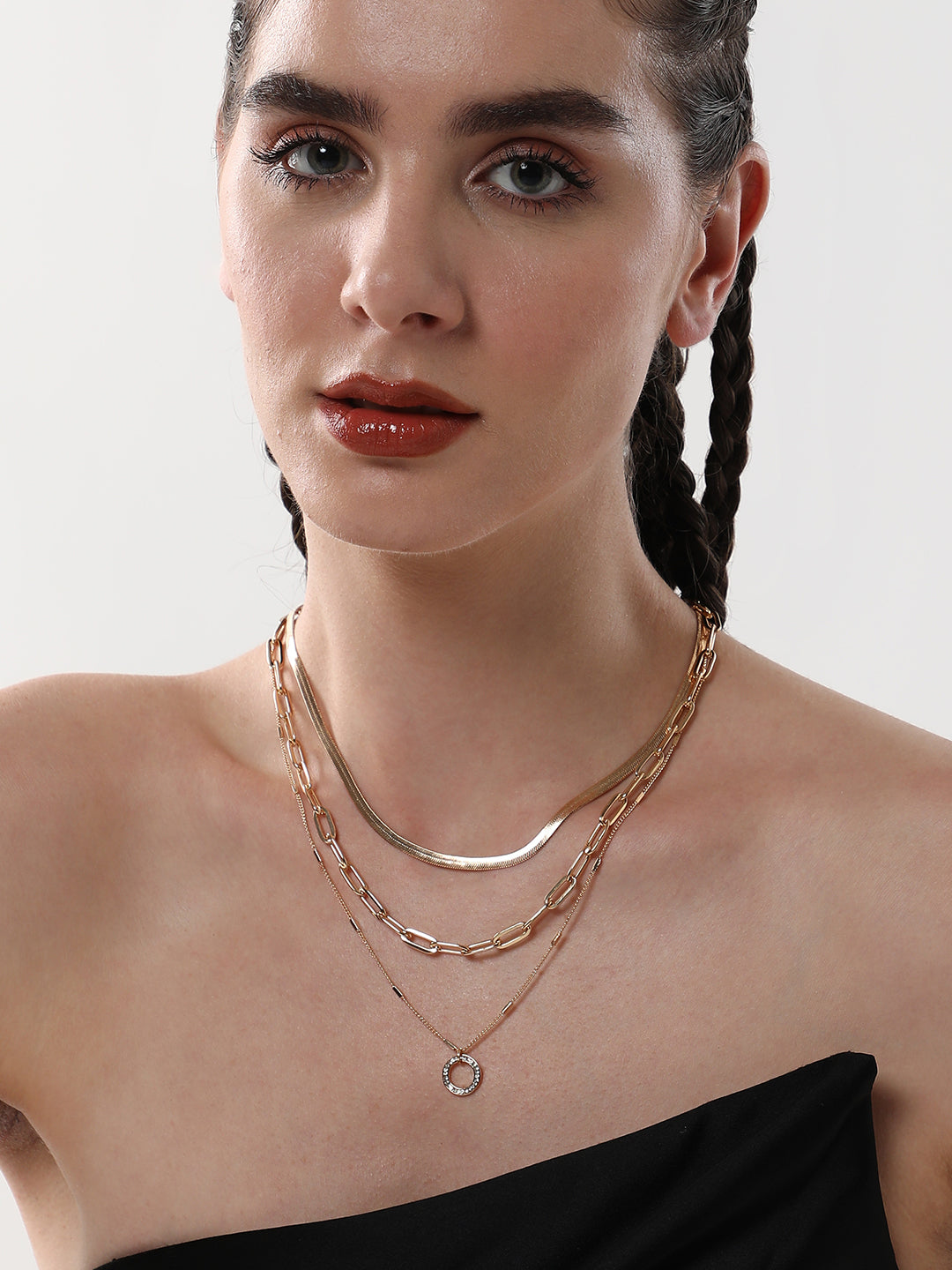 The Halo Snakechain Multi-Layer Necklace - California Gold-SOHINC6071