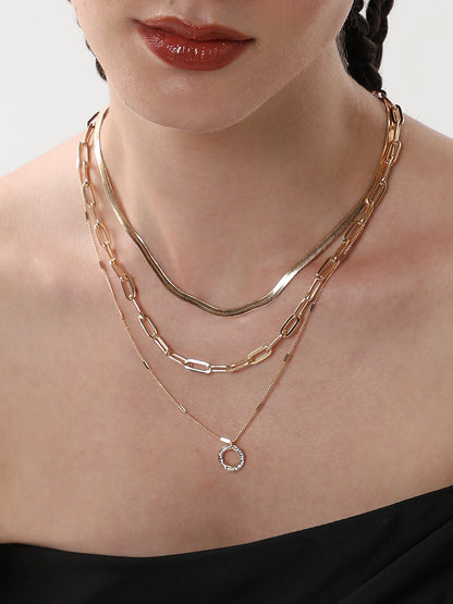 The Halo Snakechain Multi-Layer Necklace - California Gold-SOHINC6071