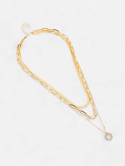The Halo Snakechain Multi-Layer Necklace - California Gold-SOHINC6071