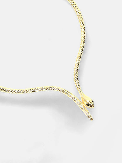 The Serpent Torque Necklace - Antique Gold-SOHINC6073