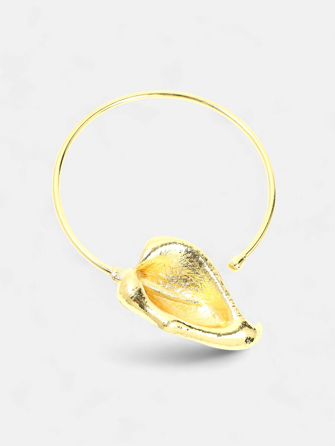 The Water Lily Torque Necklace - Antique Gold-SOHINC6074