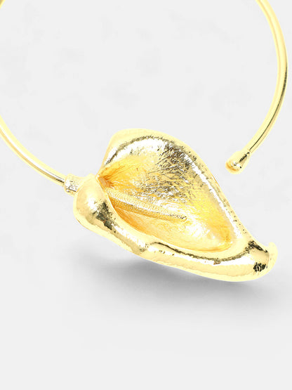 The Water Lily Torque Necklace - Antique Gold-SOHINC6074