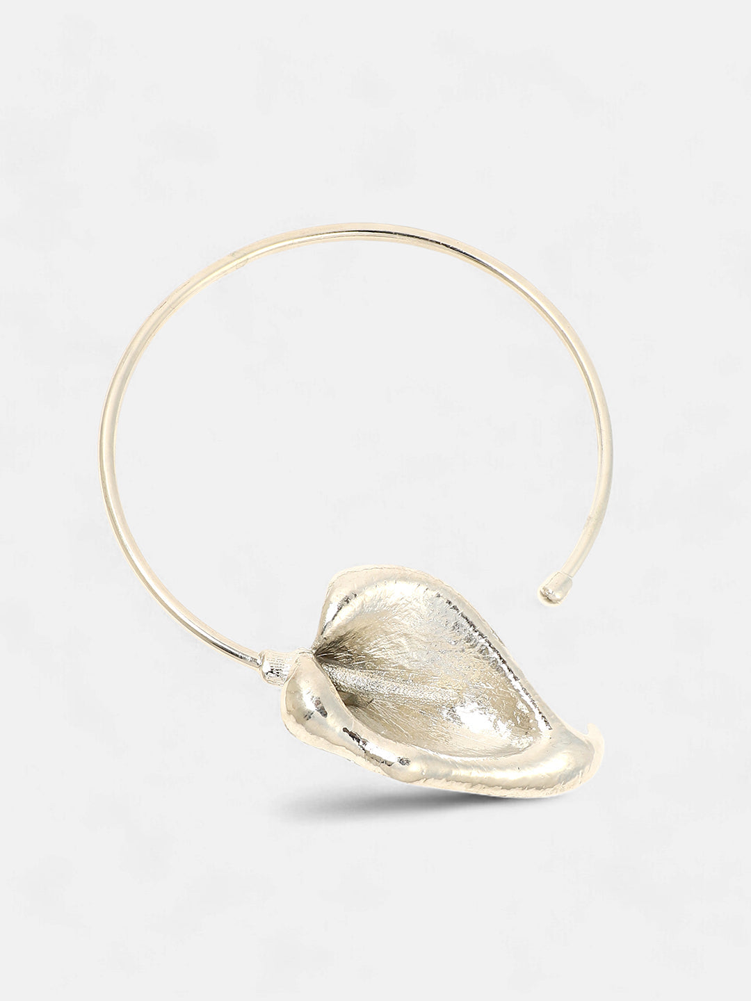 The Water Lily Torque Necklace - Metallic Silver-SOHINC6075
