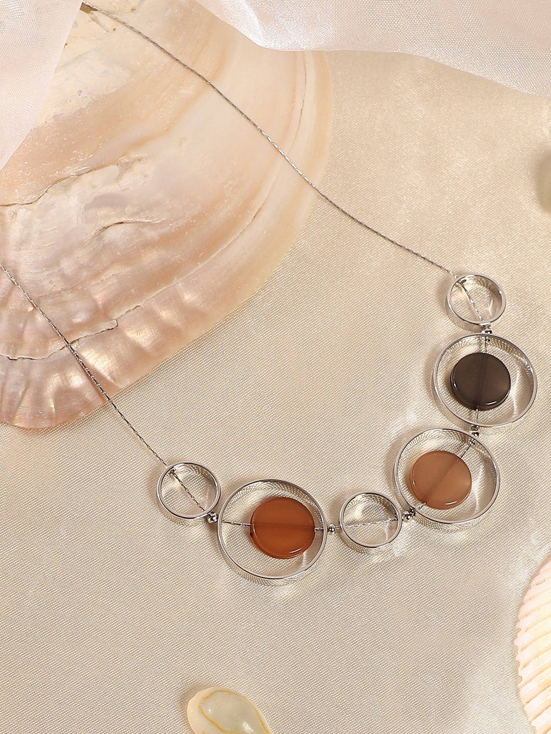 The Orb Collar Necklace - Metallic Silver-SOHINC6076