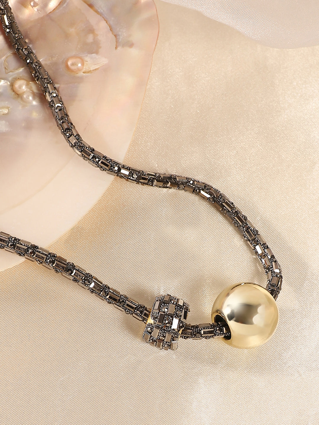 The Mirror Collar Necklace - Antique Gold-SOHINC6078
