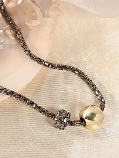 The Mirror Collar Necklace - Antique Gold-SOHINC6078