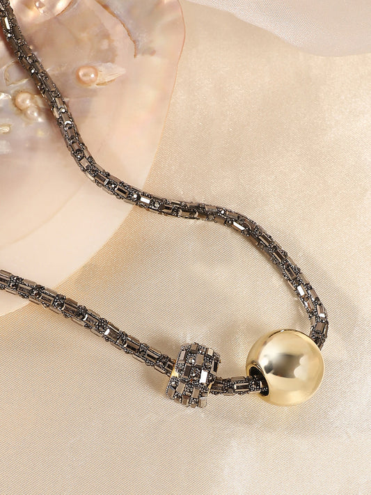The Mirror Collar Necklace - Antique Gold-SOHINC6078