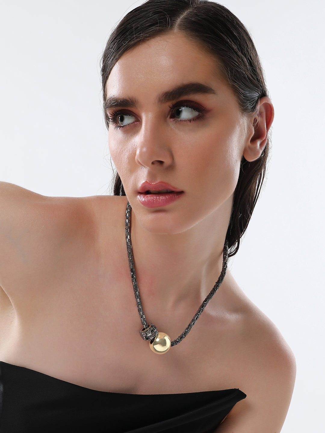The Mirror Collar Necklace - Antique Gold-SOHINC6078