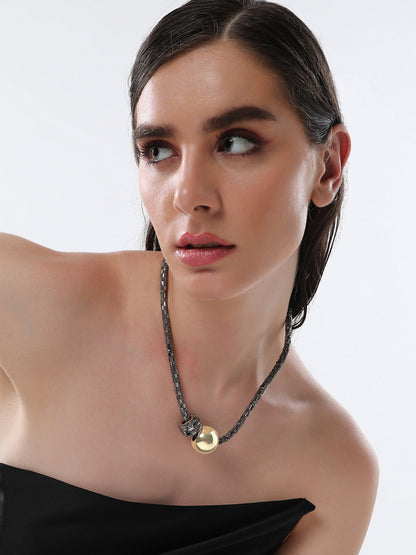 The Mirror Collar Necklace - Antique Gold-SOHINC6078