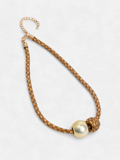 The Mirror Collar Necklace - Amber Gold-SOHINC6079