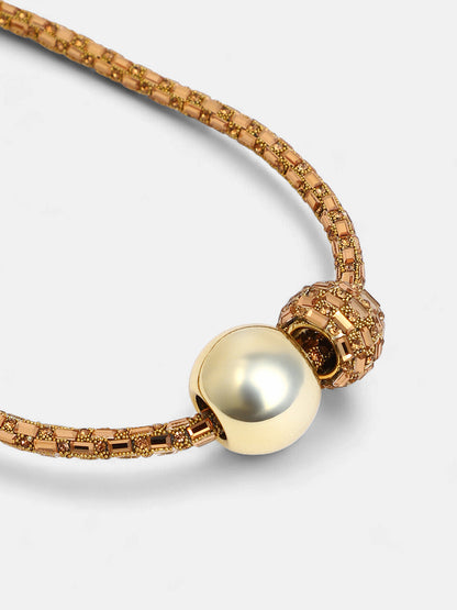 The Mirror Collar Necklace - Amber Gold-SOHINC6079