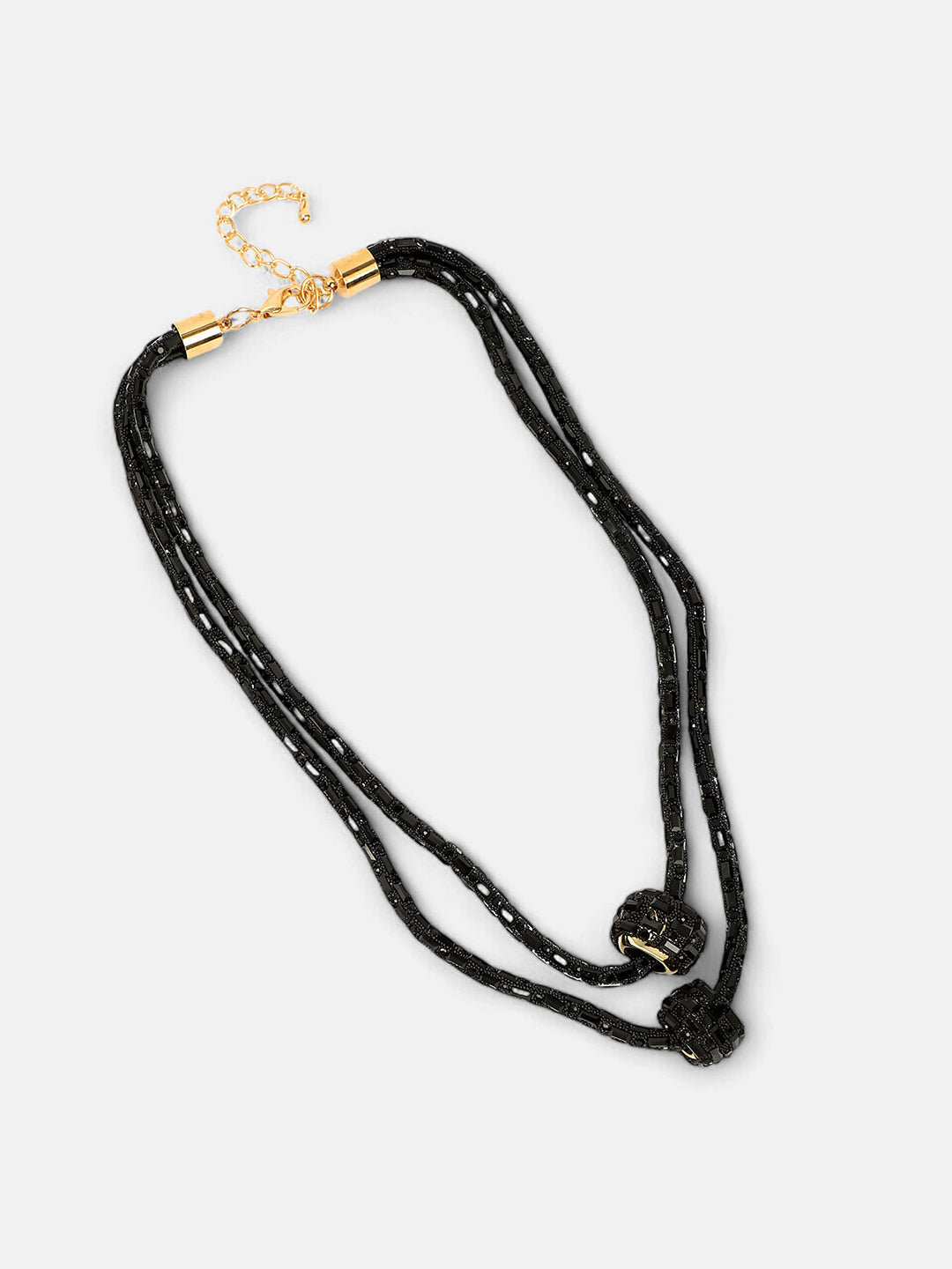 The Mirror Multi-Layer Necklace - Onyx Black-SOHINC6083