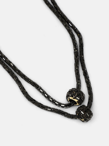 The Mirror Multi-Layer Necklace - Onyx Black-SOHINC6083