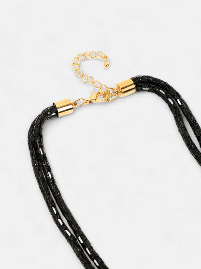 The Mirror Multi-Layer Necklace - Onyx Black-SOHINC6083