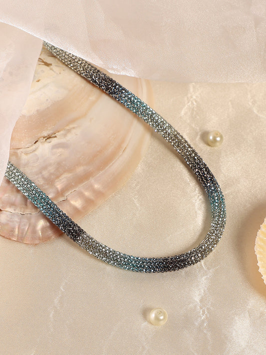 The Jingle Collar Necklace - Crystal Silver & Sky Blue-SOHINC6088