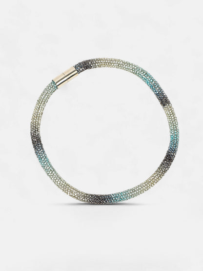 The Jingle Collar Necklace - Crystal Silver & Sky Blue-SOHINC6088