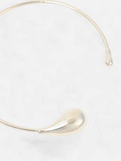 The Drip Torque Necklace - Metallic Silver-SOHINC6089