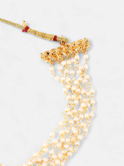 The Pebbles Collar Necklace - Pearl White-SOHINC6127