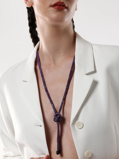 The Jingle Sautoir Necklace - Amerthyst Purple-SOHINC6141