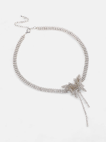 The Bijou Papillon Collar Necklace - Crystal Silver-SOHINC6204