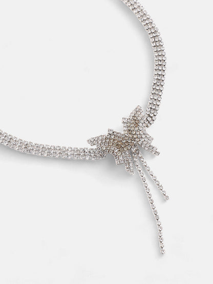 The Bijou Papillon Collar Necklace - Crystal Silver-SOHINC6204