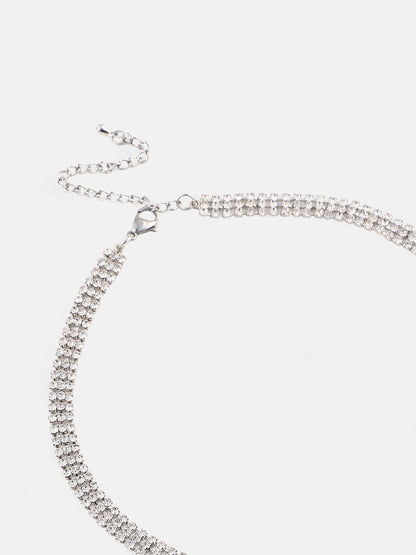The Bijou Papillon Collar Necklace - Crystal Silver-SOHINC6204