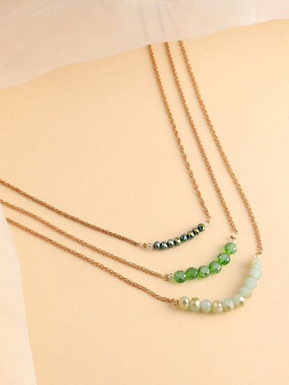 The Riviera Multi-Layer Necklace - Kelly Green-SOHINC6206