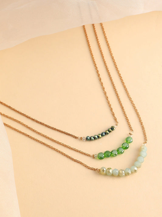The Riviera Multi-Layer Necklace - Kelly Green-SOHINC6206