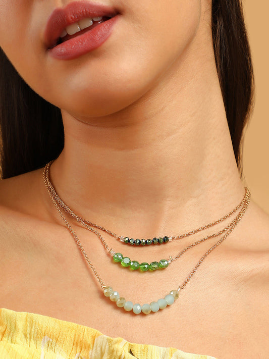 The Riviera Multi-Layer Necklace - Kelly Green-SOHINC6206