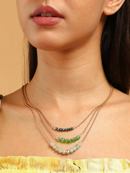 The Riviera Multi-Layer Necklace - Kelly Green-SOHINC6206