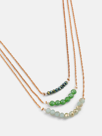 The Riviera Multi-Layer Necklace - Kelly Green-SOHINC6206