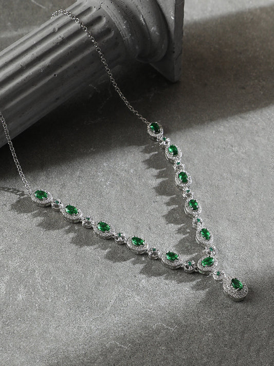 The Monaco Collar Necklace - Emerald Green-SOHINC6208