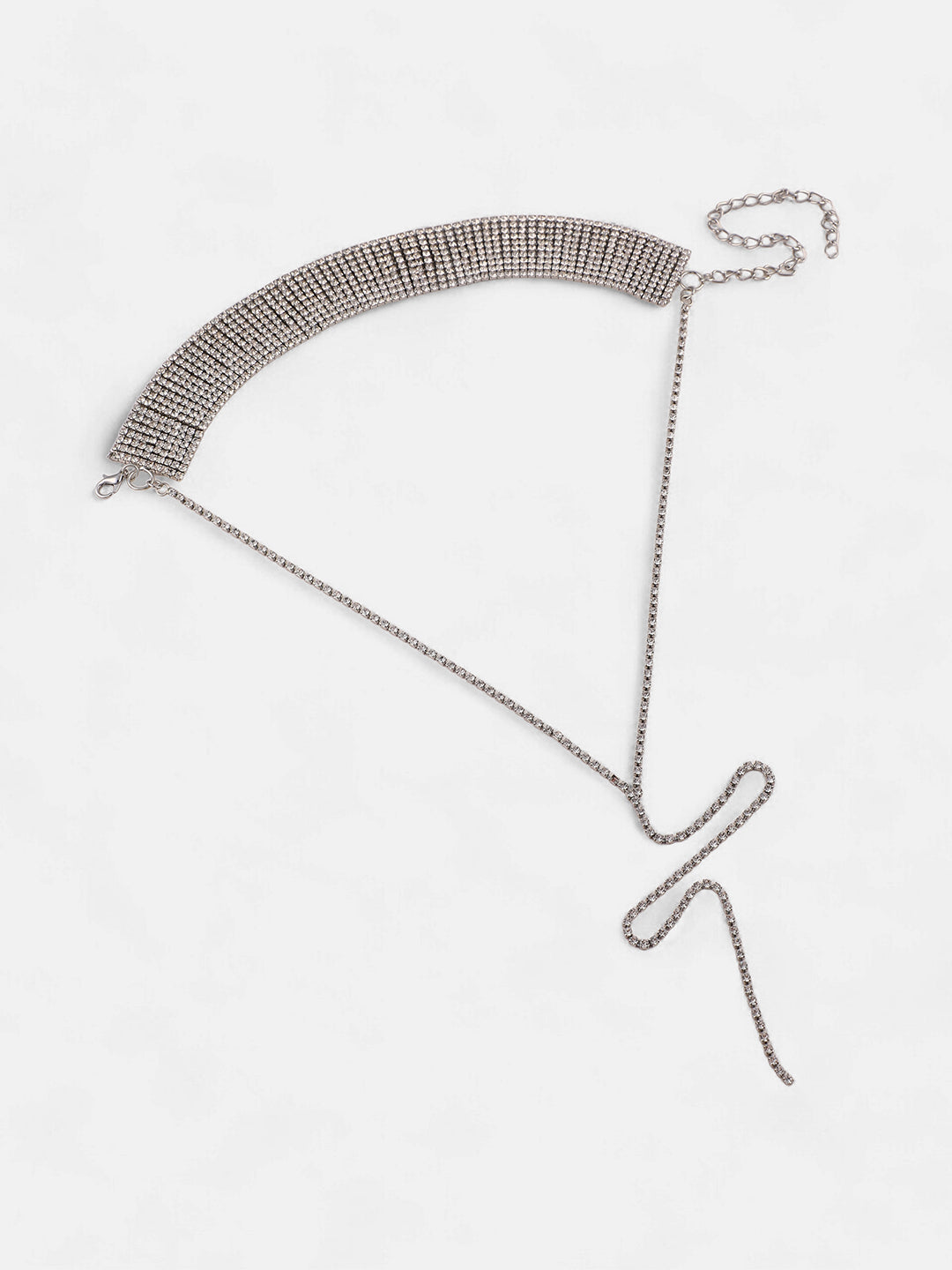 The Bijou Multi-Layer Necklace - Metallic Silver-SOHINC6209