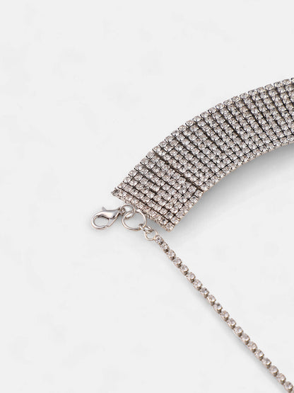 The Bijou Multi-Layer Necklace - Metallic Silver-SOHINC6209