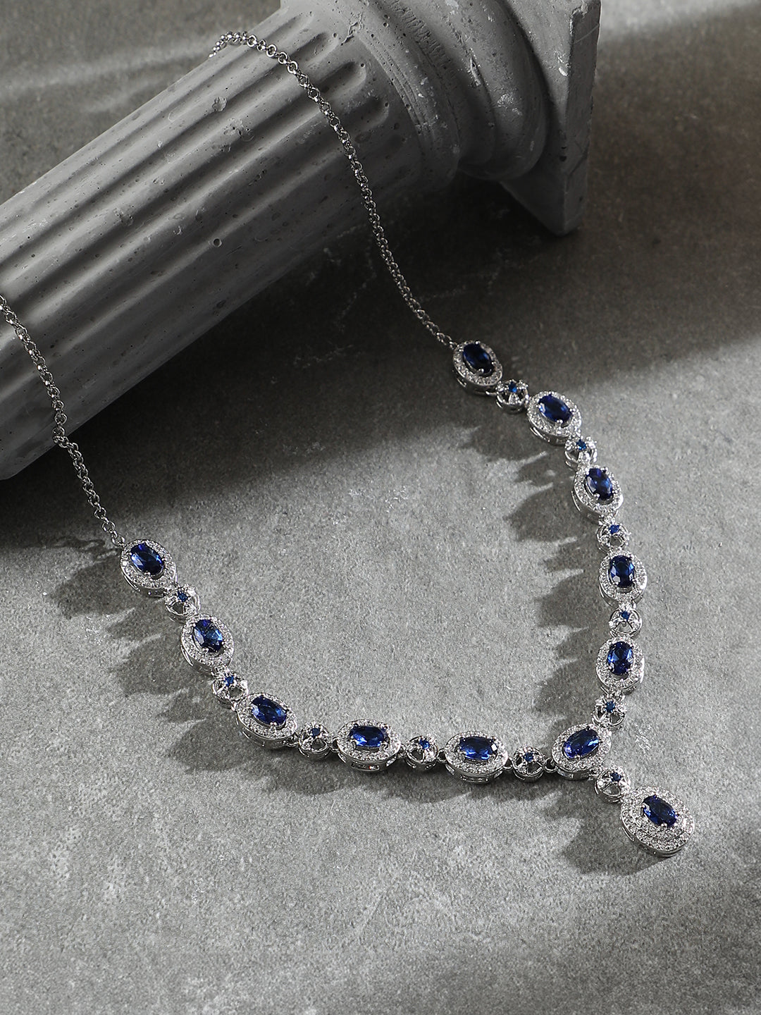 The Monaco Collar Necklace - Sapphire Blue-SOHINC6210