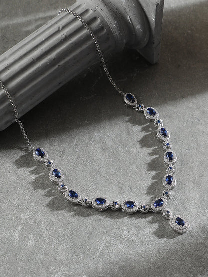 The Monaco Collar Necklace - Sapphire Blue-SOHINC6210