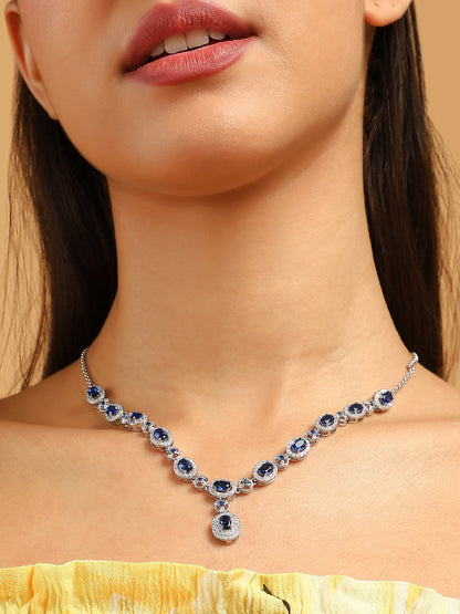 The Monaco Collar Necklace - Sapphire Blue-SOHINC6210